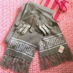 Victoria Secret Pink Gloves and Scaf